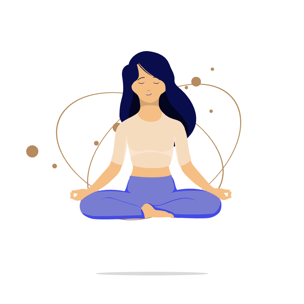Illustration d'une femme méditant en posture du lotus
